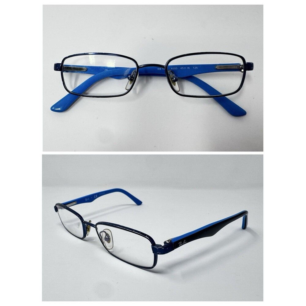 Ray-Ban RB1027 4000 Junior Blue Metal Eyeglass Frames 45-16-125 Authentic